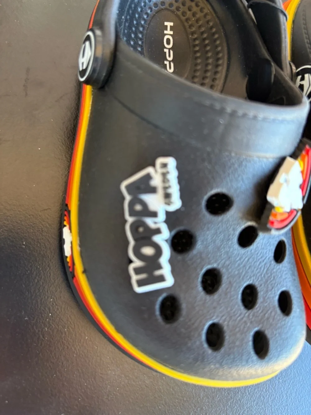 Hoppa Sweden Black Castle Rainbow Clogs Size UK 7 / US 8 NWT